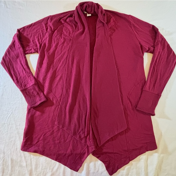 Athleta Sweaters - Athleta Wrap Cardigan Raspberry Burgundy Long Sleeve Women’s Small